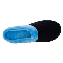 Load image into Gallery viewer, Black and Light Blue ComfyFeet Clog Slipper