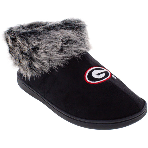 Georgia Bulldogs Faux Sheepskin Furry Top Indoor/Outdoor Slippers