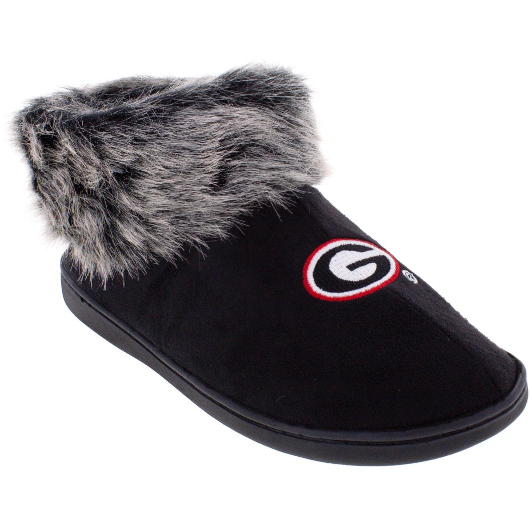 Georgia Bulldogs Faux Sheepskin Furry Top Indoor/Outdoor Slippers