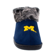 Load image into Gallery viewer, Michigan Wolverines Faux Sheepskin Furry Top Indoor/Outdoor Slippers