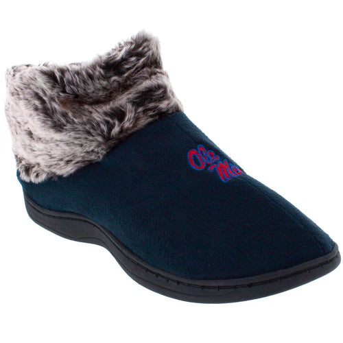 Mississippi Rebels Faux Sheepskin Furry Top Indoor/Outdoor Slippers