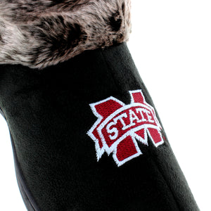 Mississippi State Bulldogs Faux Sheepskin Furry Top Indoor/Outdoor Slippers