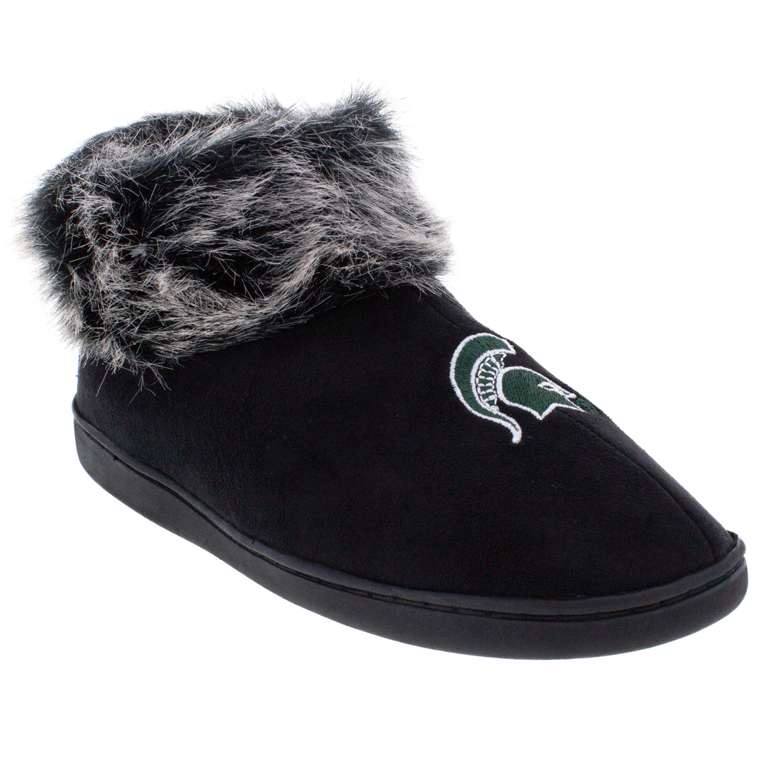 Michigan State Spartans Faux Sheepskin Furry Top Indoor/Outdoor Slippers