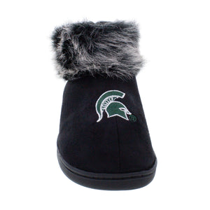 Michigan State Spartans Faux Sheepskin Furry Top Indoor/Outdoor Slippers
