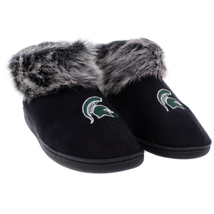 Michigan State Spartans Faux Sheepskin Furry Top Indoor/Outdoor Slippers