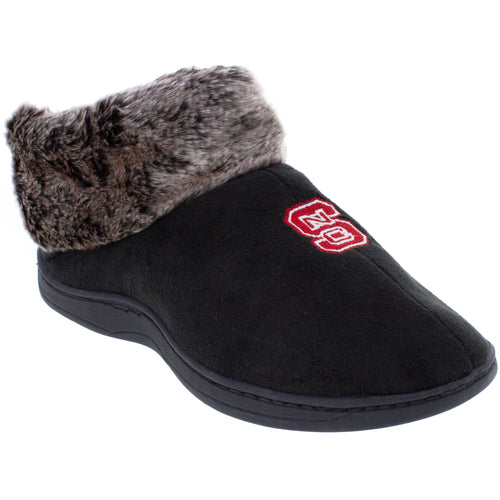 NC State Wolfpack Faux Sheepskin Furry Top Indoor/Outdoor Slippers
