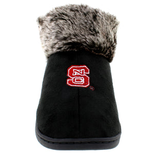 NC State Wolfpack Faux Sheepskin Furry Top Indoor/Outdoor Slippers