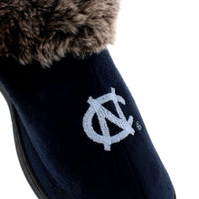 Load image into Gallery viewer, North Carolina Tar Heels Faux Sheepskin Furry Top Indoor/Outdoor Slippers