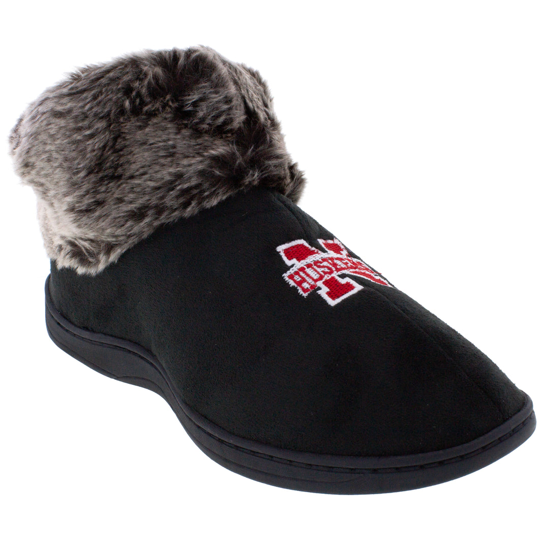 Nebraska Cornhuskers Faux Sheepskin Furry Top Indoor/Outdoor Slippers