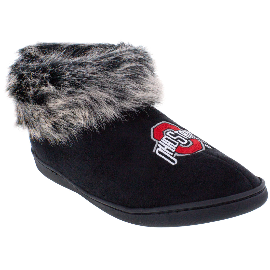 Ohio State Buckeyes Faux Sheepskin Furry Top Indoor/Outdoor Slippers