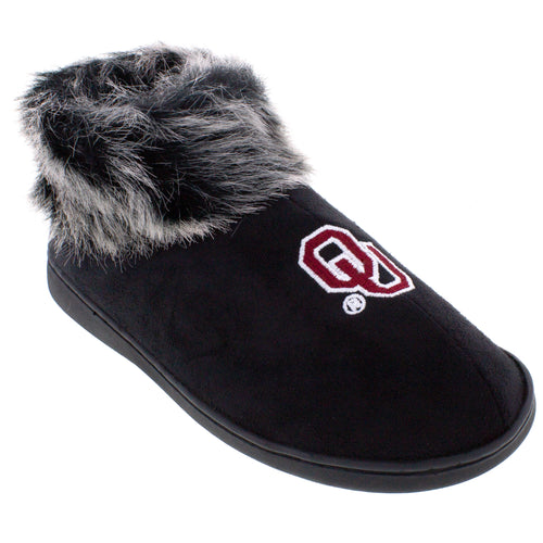 Oklahoma Sooners Faux Sheepskin Furry Top Indoor/Outdoor Slippers