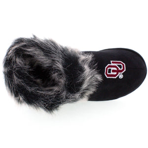 Oklahoma Sooners Faux Sheepskin Furry Top Indoor/Outdoor Slippers
