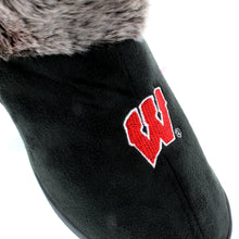 Load image into Gallery viewer, Wisconsin Badgers Faux Sheepskin Furry Top Indoor/Outdoor Slippers