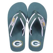 Load image into Gallery viewer, Green Bay Packers Contour Flip Flops