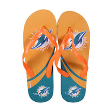 Load image into Gallery viewer, Miami Dolphins Big Logo Flip Flops