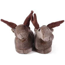 Load image into Gallery viewer, Moose Comfy Animal Slippers
