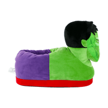 Load image into Gallery viewer, Hulk character slippers with a soft cushioned footbed for lounging