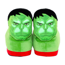 Load image into Gallery viewer, Hulk figural slippers in high-quality ultra-soft plush construction