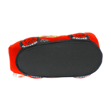 Load image into Gallery viewer, Lightning McQueen figural plush slippers from HappyFeet, red Cars themed footwear