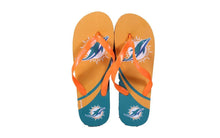 Load image into Gallery viewer, Miami Dolphins Big Logo Flip Flops