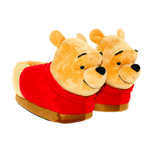Load image into Gallery viewer, Yellow Winnie the Pooh character slippers in ultra-soft plush fabric