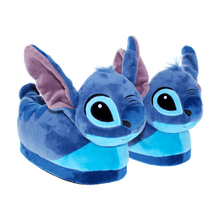 Load image into Gallery viewer, Blue Stitch character slippers from Lilo and Stitch in ultra-soft plush