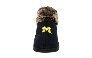Michigan Wolverines Faux Sheepskin Furry Top Indoor/Outdoor Slippers