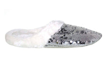 Load image into Gallery viewer, Silver Sequin Clog Slippers
