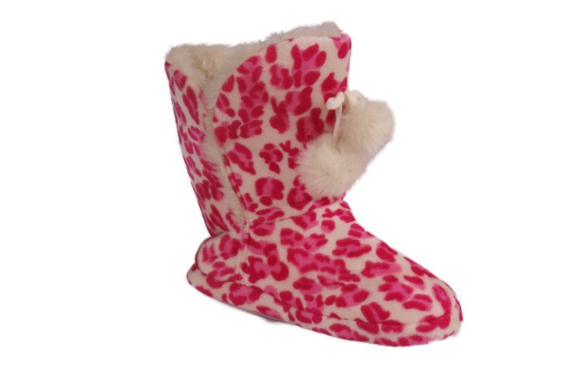 Pink Leopard Moccasin Boot – Comfy Feet Slippers