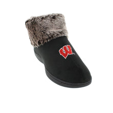 Load image into Gallery viewer, Wisconsin Badgers Faux Sheepskin Furry Top Indoor/Outdoor Slippers